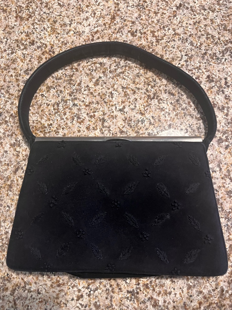 Bottega Veneta Vintage Suede Embroidery Evening Handbag